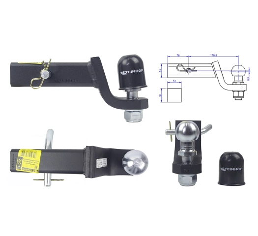 Obniżony adapter haka holowniczego USA ZK-1 z przetyczką Obniżony adapter haka holowniczego USA ZK-1 z przetyczką