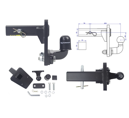 Obniżany adapter haka holowniczego USA ZK-6 z przetyczką Obniżany adapter haka holowniczego USA ZK-6 z przetyczką