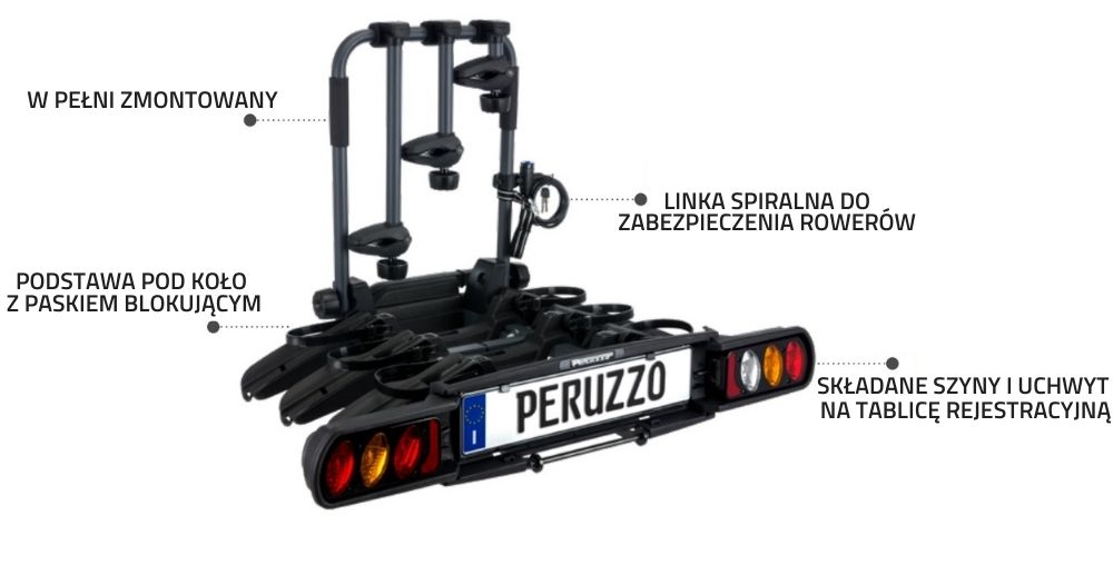Bagażnik platforma na 3 rowery PERUZZO Como 3