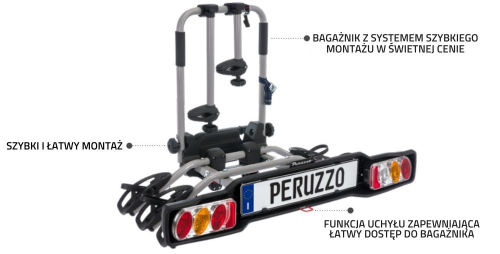 Bagażnik platforma na 3 rowery PERUZZO Siena 3 (uchylna)