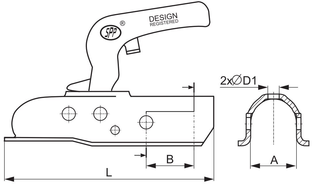 zaczep kulowy przyczepy ZSK-2000-B